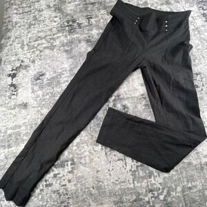 Rafaella Womens 12 Pull On Pants Charcoal Grey Business Casual Slim Leg Studded